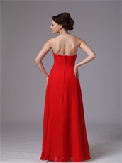 Supplier Direct Selling Red Sweetheart Chiffon Prom Dress Beautiful Women