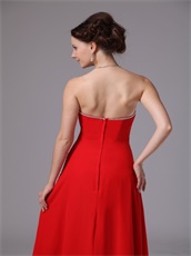 Supplier Direct Selling Red Sweetheart Chiffon Prom Dress Beautiful Women