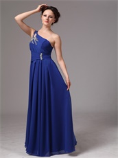 Royal Blue One Shoulder Prom / Evening Dress For Party Affordable