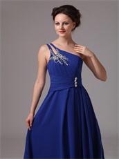 Royal Blue One Shoulder Prom / Evening Dress For Party Affordable