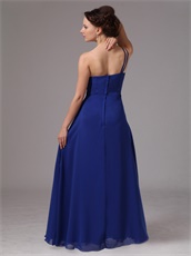 Royal Blue One Shoulder Prom / Evening Dress For Party Affordable