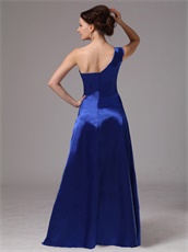 Beaded One Shoulder Pretty Evening Dress In Dark Royal Blue