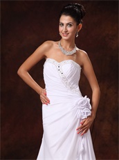 White Chiffon Flouncing Ruffles Sweetheart Party Dresses