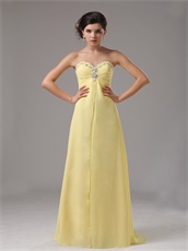 Detroit Yellow Chiffon Sweetheart Floor Length Evening Dress Under 90