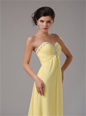 Detroit Yellow Chiffon Sweetheart Floor Length Evening Dress Under 90