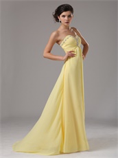 Detroit Yellow Chiffon Sweetheart Floor Length Evening Dress Under 90