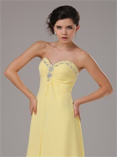 Detroit Yellow Chiffon Sweetheart Floor Length Evening Dress Under 90