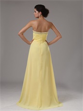 Detroit Yellow Chiffon Sweetheart Floor Length Evening Dress Under 90