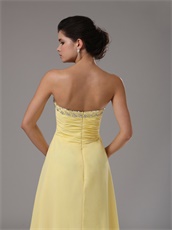 Detroit Yellow Chiffon Sweetheart Floor Length Evening Dress Under 90