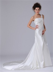 Noble One Shoulder Ivory Lucidus Celebrity Prom Dresses Award Ceremony