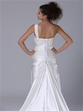 Noble One Shoulder Ivory Lucidus Celebrity Prom Dresses Award Ceremony