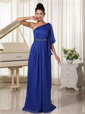 Practical Single Trumpet Sleeve Floor-length Royal Blue Fall Prom Dress