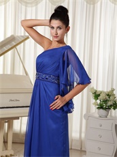 Practical Single Trumpet Sleeve Floor-length Royal Blue Fall Prom Dress
