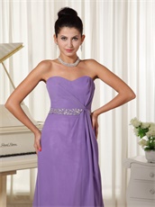 Endearing Sweetheart High Slit Long Purple Evening Dress Refund Guarantee