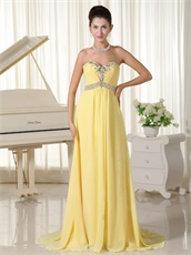 Top Selling Sweetheart Light Yellow Female Private Party Dress Online