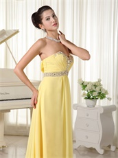 Top Selling Sweetheart Light Yellow Female Private Party Dress Online