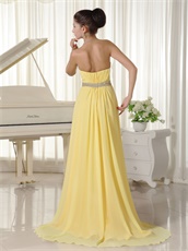 Top Selling Sweetheart Light Yellow Female Private Party Dress Online