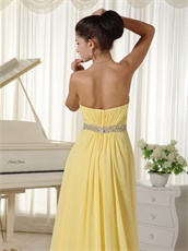 Top Selling Sweetheart Light Yellow Female Private Party Dress Online