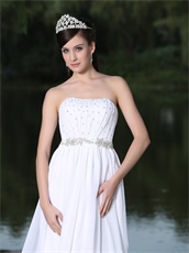Comfortable Strapless Empire Waist Sweep Maternity Dress For Lawn Wedding Clearence