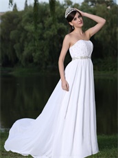 Comfortable Strapless Empire Waist Sweep Maternity Dress For Lawn Wedding Clearence