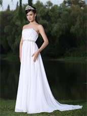 Comfortable Strapless Empire Waist Sweep Maternity Dress For Lawn Wedding Clearence