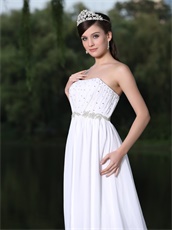 Comfortable Strapless Empire Waist Sweep Maternity Dress For Lawn Wedding Clearence