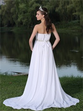 Comfortable Strapless Empire Waist Sweep Maternity Dress For Lawn Wedding Clearence