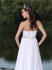 Comfortable Strapless Empire Waist Sweep Maternity Dress For Lawn Wedding Clearence