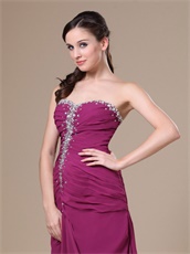 Sweetheart Red Purple Floor-length Annual Dinner Prom Dress Factory Direct