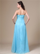 Svelte Long Aqua Blue Summer Celebrity Evening Dress Free Shipping UPS