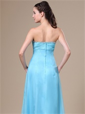 Svelte Long Aqua Blue Summer Celebrity Evening Dress Free Shipping UPS