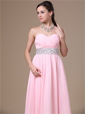 Good Reviews Sweetheart Pink Chorus Prom Dress With Beaded Belt