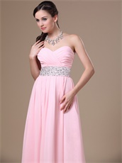 Good Reviews Sweetheart Pink Chorus Prom Dress With Beaded Belt