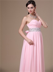 Good Reviews Sweetheart Pink Chorus Prom Dress With Beaded Belt