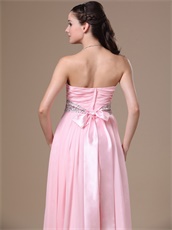 Good Reviews Sweetheart Pink Chorus Prom Dress With Beaded Belt