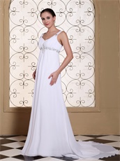 Terse V-neck Beaded Chest Chiffon Column Mother Of The Bride Dress Promotion