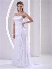 Decent Sheath Appliques Corset Back Pure White Evening Dress Direct Shipping