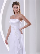 Decent Sheath Appliques Corset Back Pure White Evening Dress Direct Shipping