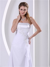 Decent Sheath Appliques Corset Back Pure White Evening Dress Direct Shipping