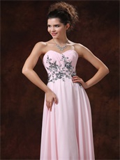 Appliques Light Pink Chiffon Homecoming Dress Girl First Choice