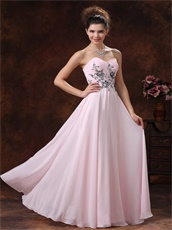 Appliques Light Pink Chiffon Homecoming Dress Girl First Choice