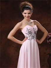 Appliques Light Pink Chiffon Homecoming Dress Girl First Choice