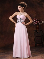 Appliques Light Pink Chiffon Homecoming Dress Girl First Choice