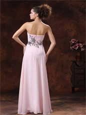Appliques Light Pink Chiffon Homecoming Dress Girl First Choice