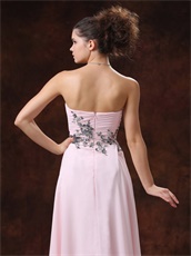 Appliques Light Pink Chiffon Homecoming Dress Girl First Choice