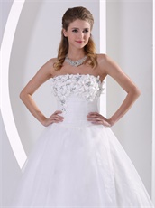 Simple Strapless Appliques Princess Wedding Anniversary Dress Low Price