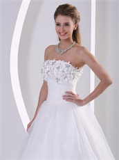 Simple Strapless Appliques Princess Wedding Anniversary Dress Low Price