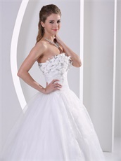 Simple Strapless Appliques Princess Wedding Anniversary Dress Low Price