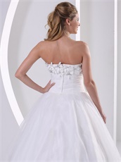 Simple Strapless Appliques Princess Wedding Anniversary Dress Low Price