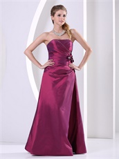 Slender Floor Length Purple Taffeta Wine Party Dress Best Seller